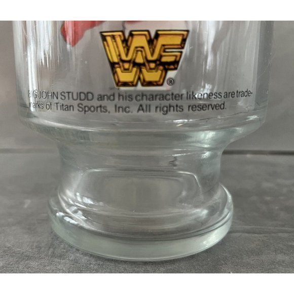 Vintage 1985 WWF Wrestling Big John Studd Glass 6-3/4" 28 oz - Picture 5 of 8